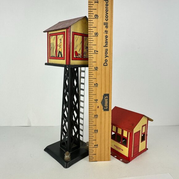 Vintage Erector Tin Litho Signal Tower & House Set - Picture 3 of 5